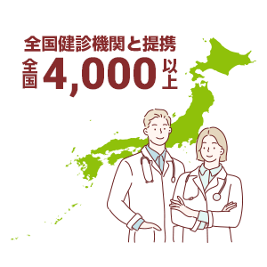 全国4,000件以上の提携健診機関ネットワーク
